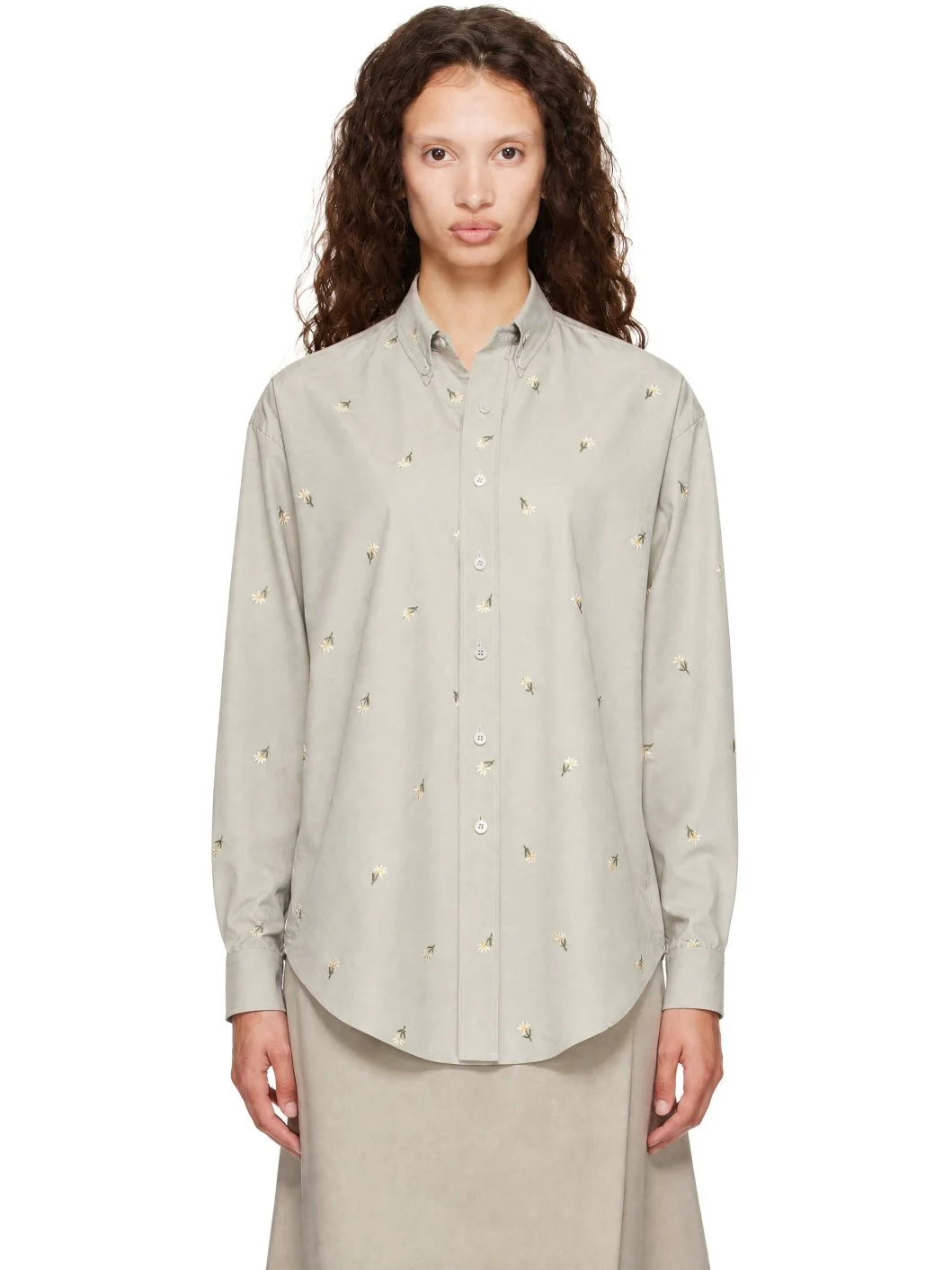 Gray Floral Shirt - 1