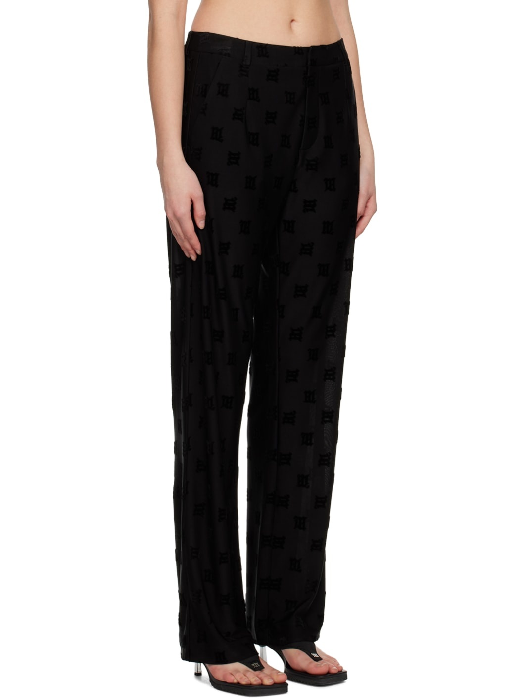 Black Monogram Trousers - 2