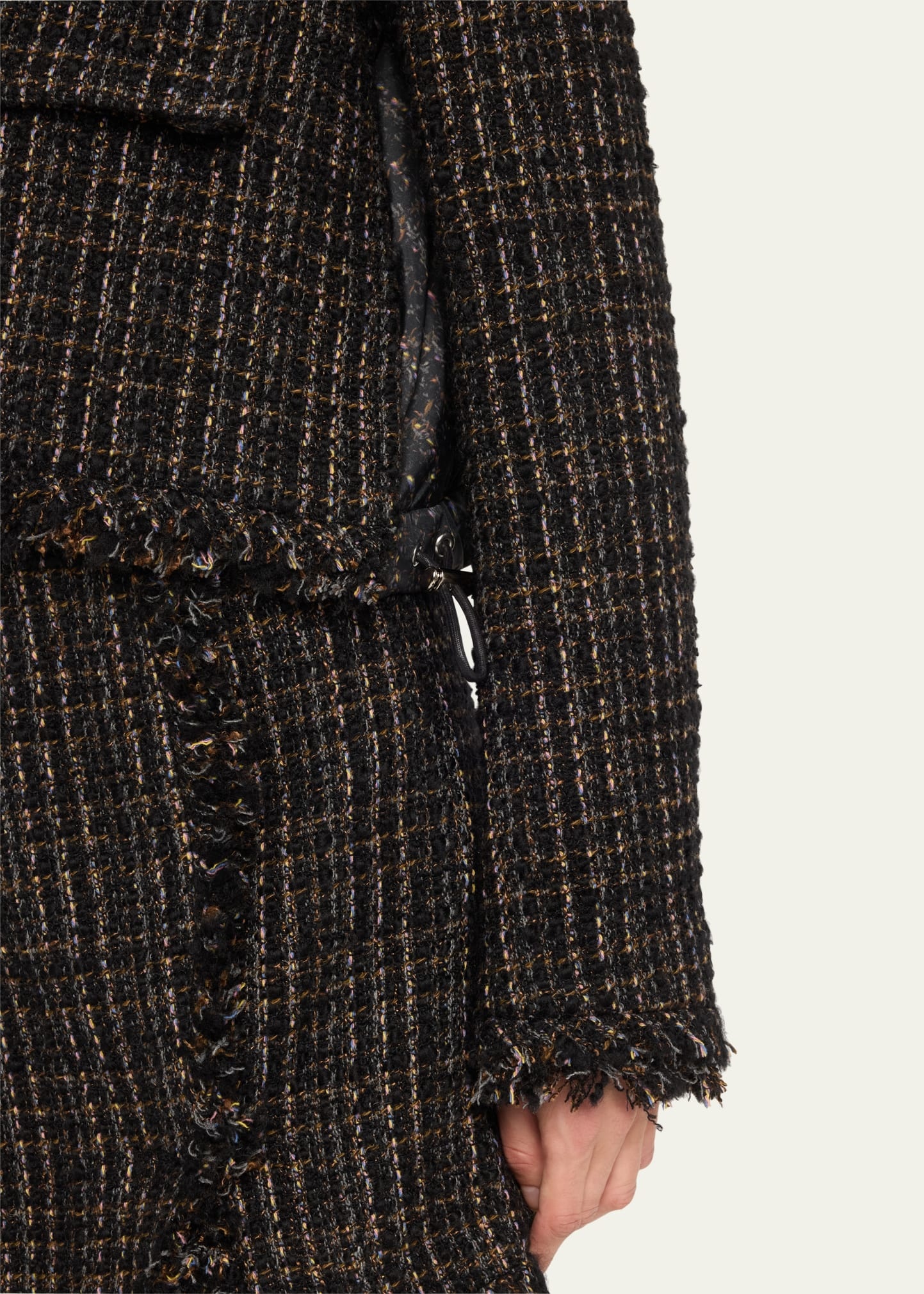 Tweed Boxy Puffer Back Cropped Jacket - 5