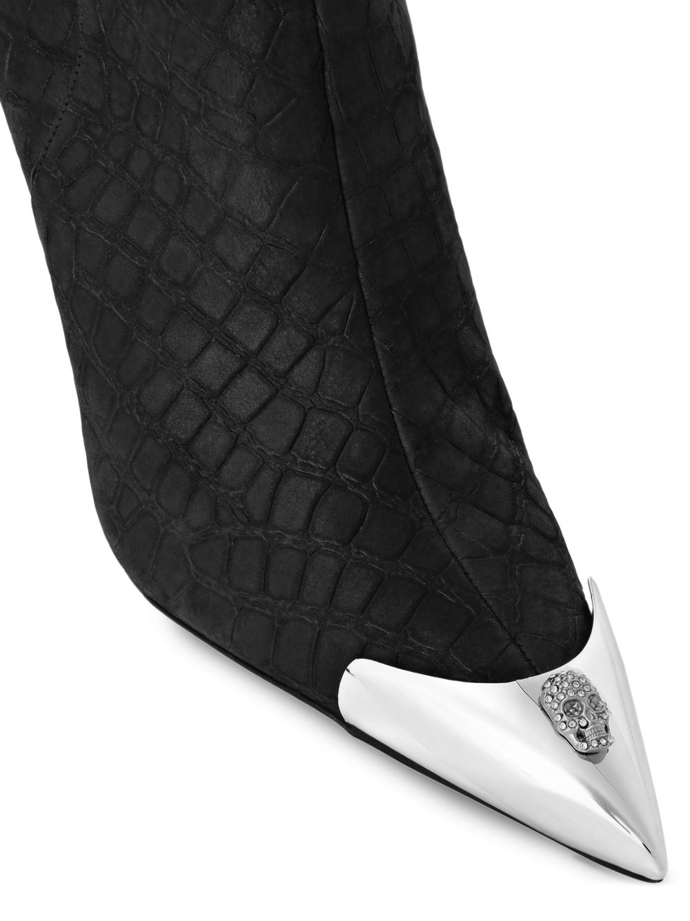 crocodile-embossed ankle boots - 4