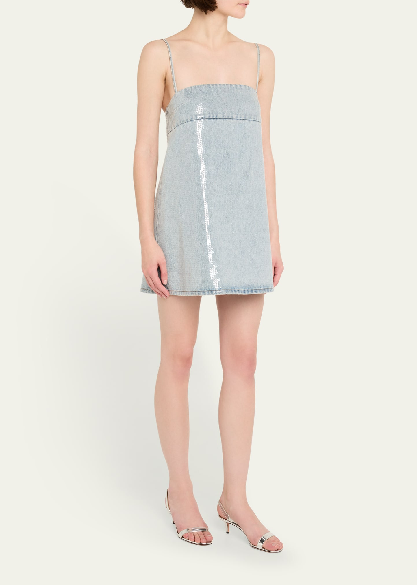 Nadiya Sequined Denim Mini Dress - 4