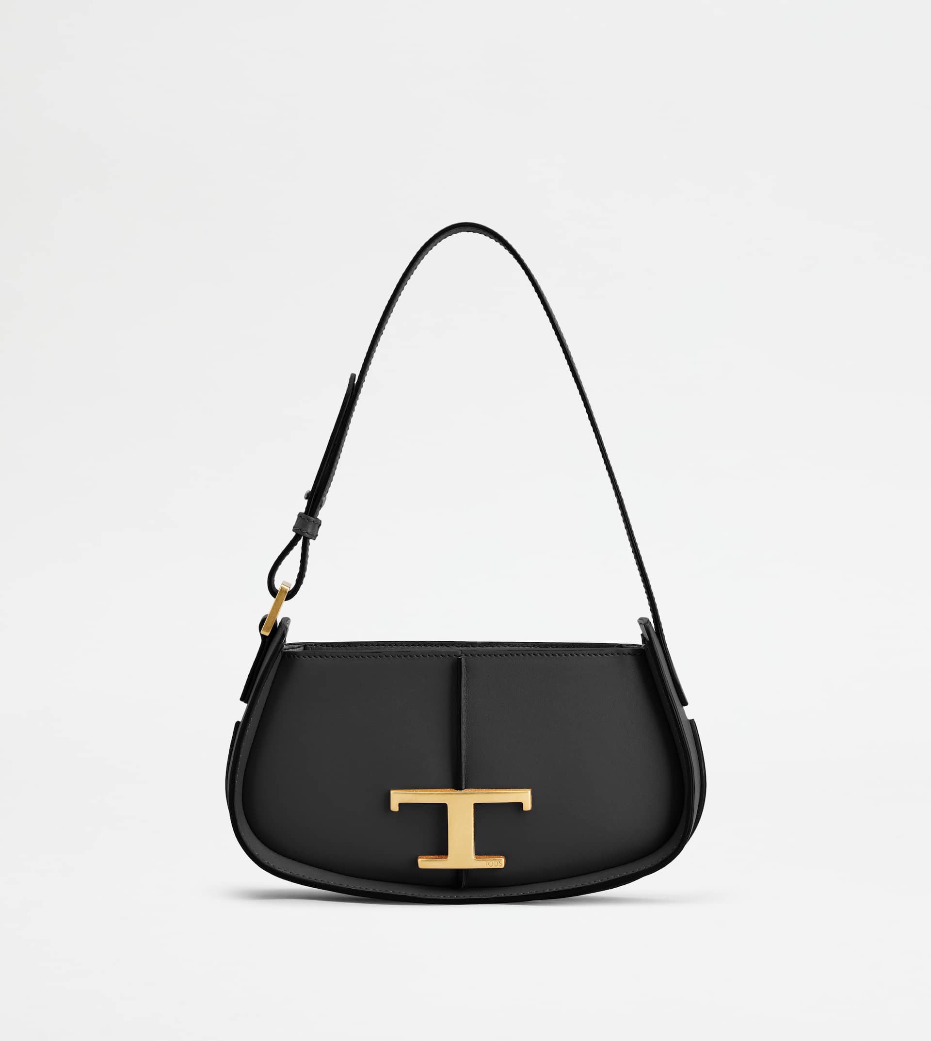 T TIMELESS SHOULDER BAG IN LEATHER MICRO - BLACK - 1