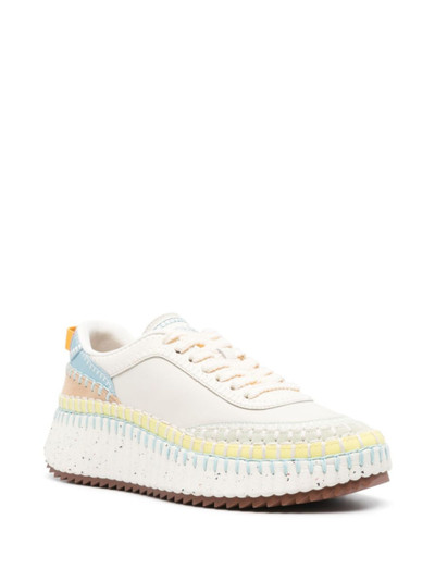 Chloé White Nama Whipstitch Sneakers outlook