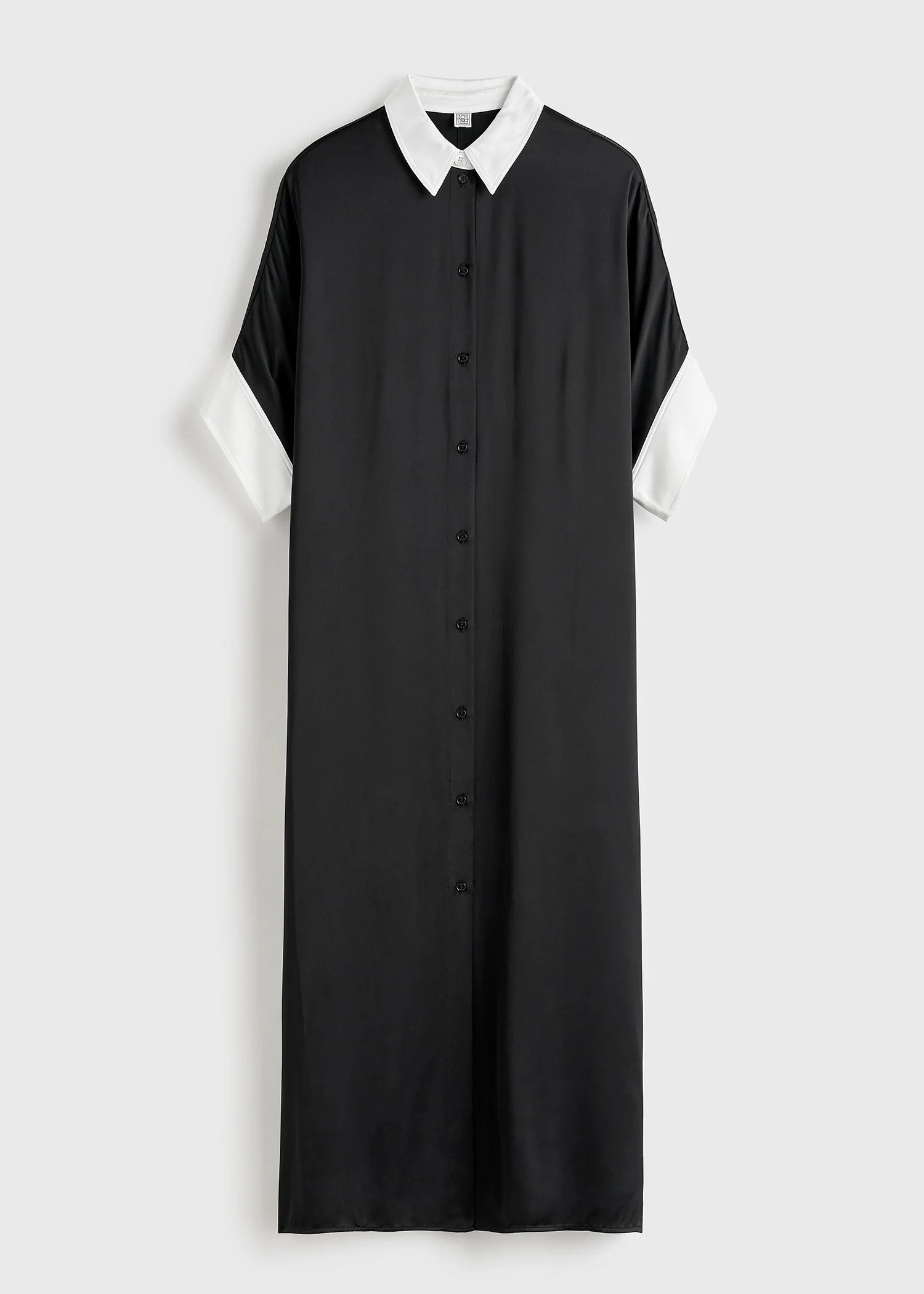 Satin shirtdress black - 1