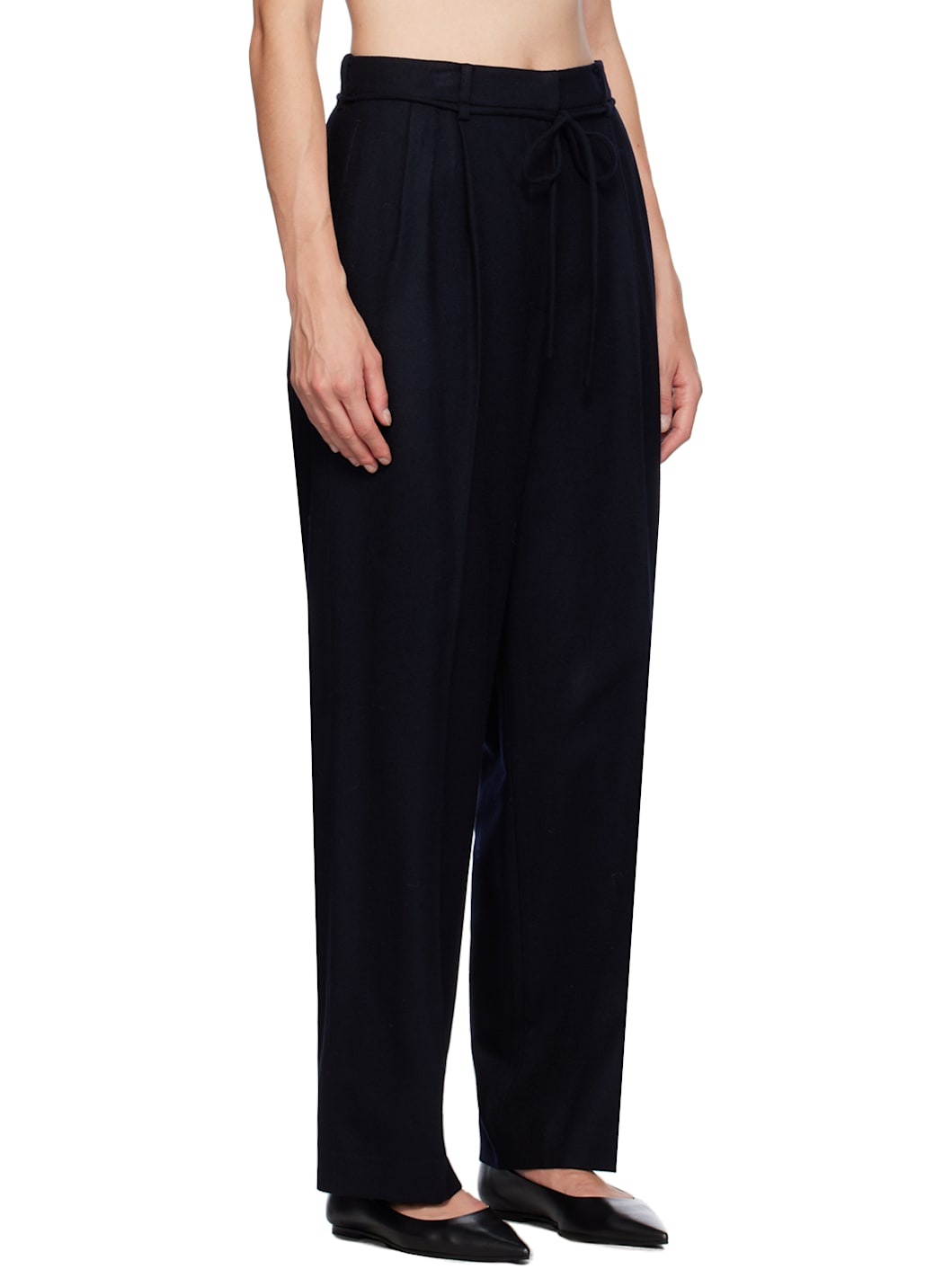 Navy Straight Trousers - 2