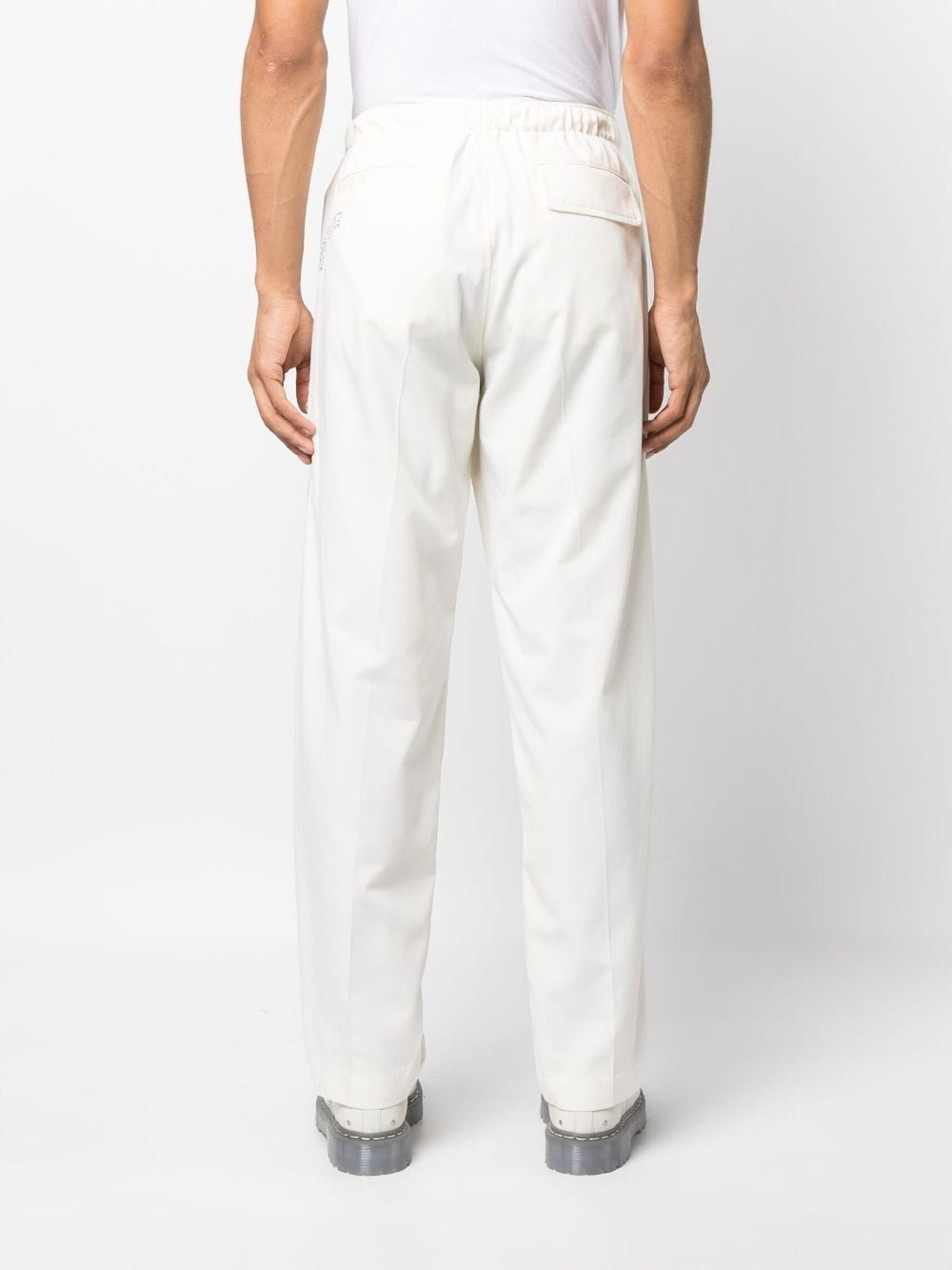 logo-embroidered straight-leg trousers - 4