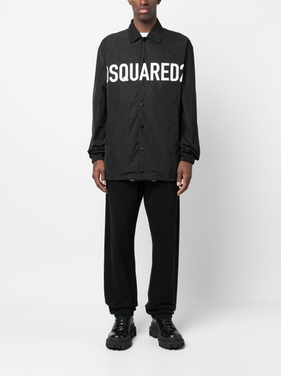 DSQUARED2 logo-print shirt jacket outlook