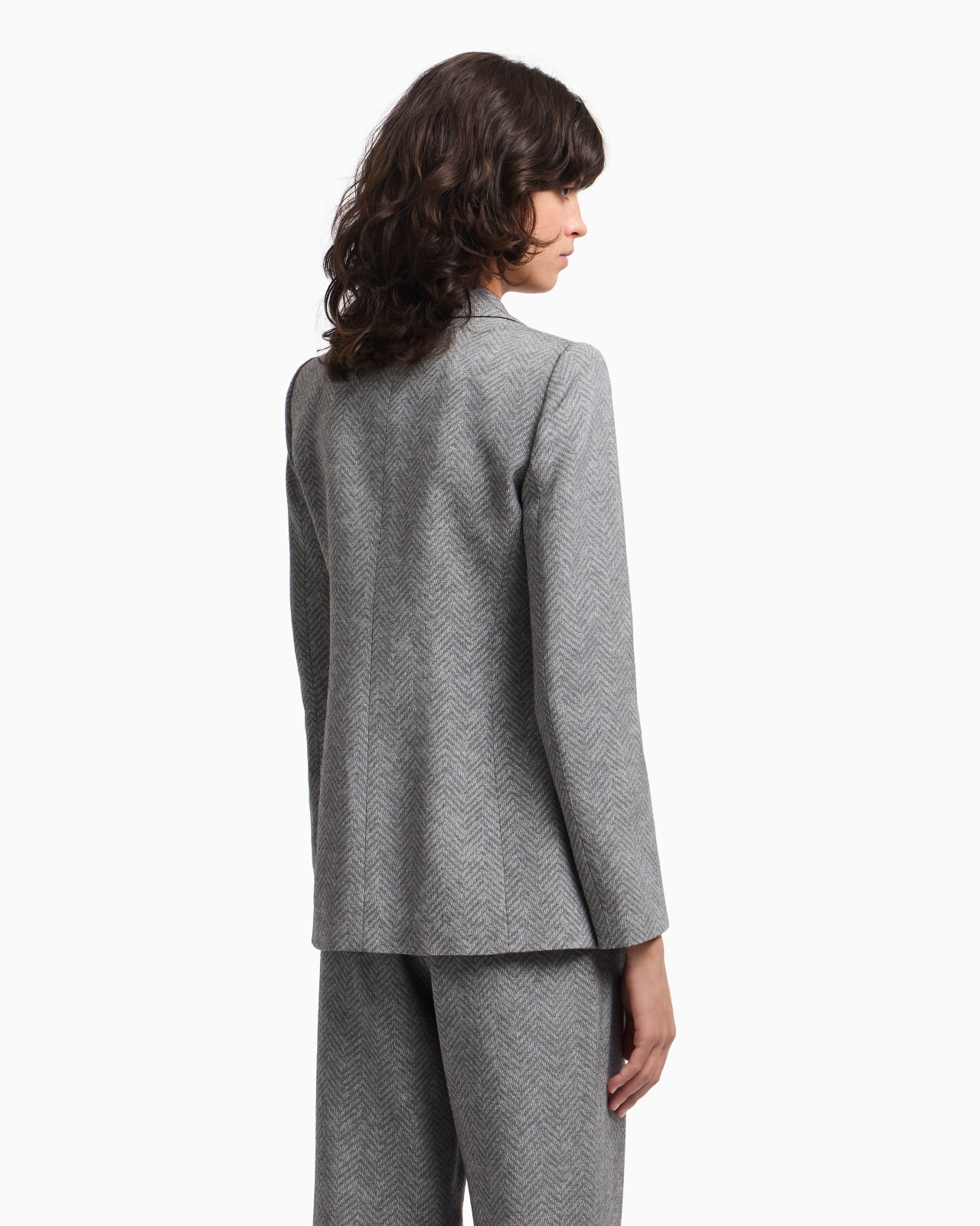 ICON CHEVRON VISCOSE-BLEND SINGLE-BREASTED BLAZER - 3