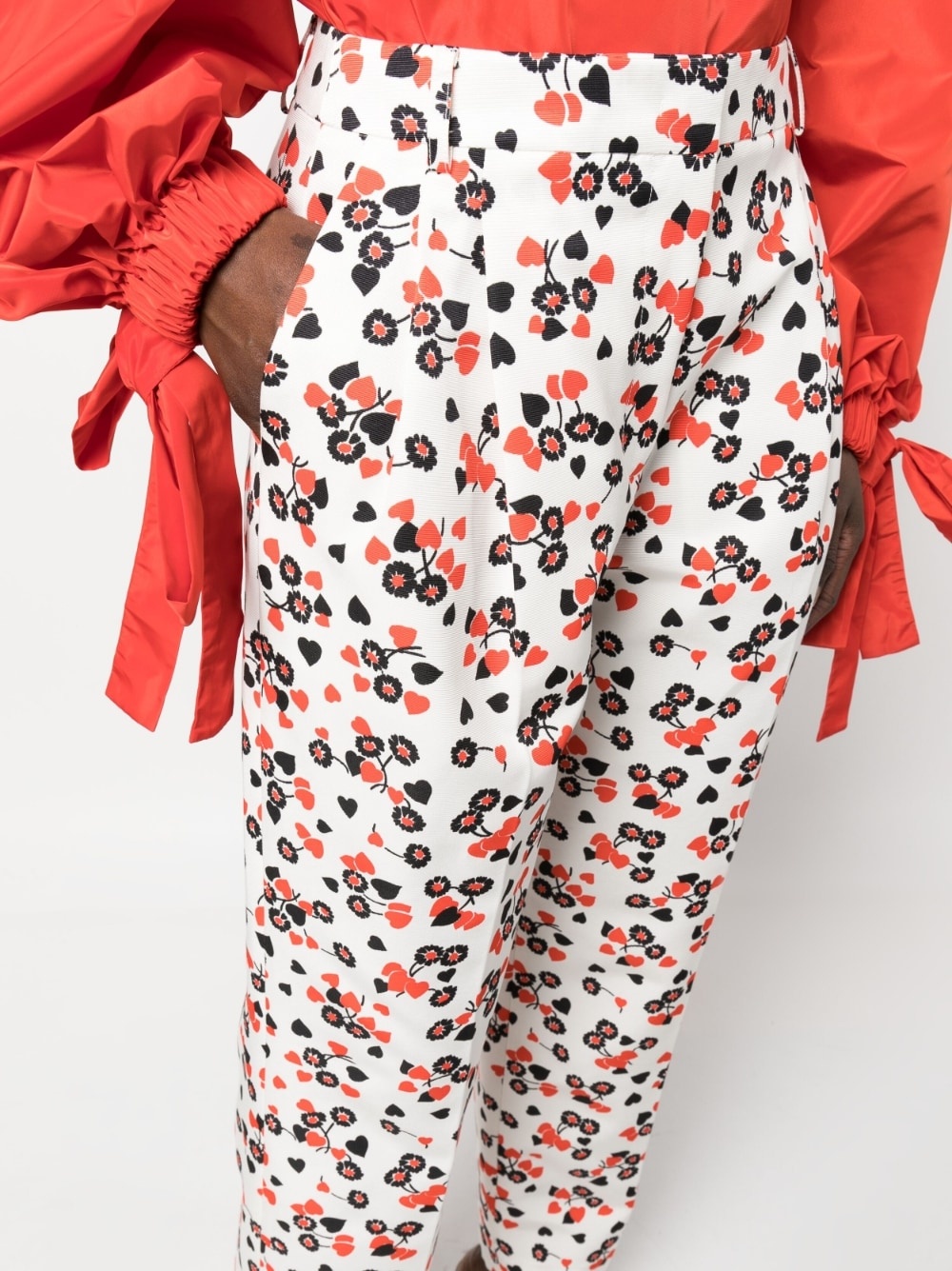 floral-print high-waist trousers - 5