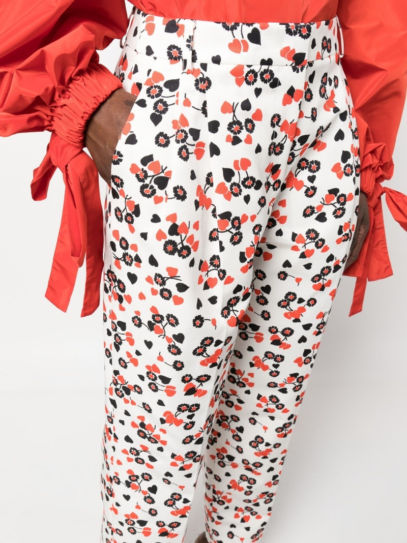 floral-print high-waist trousers 5