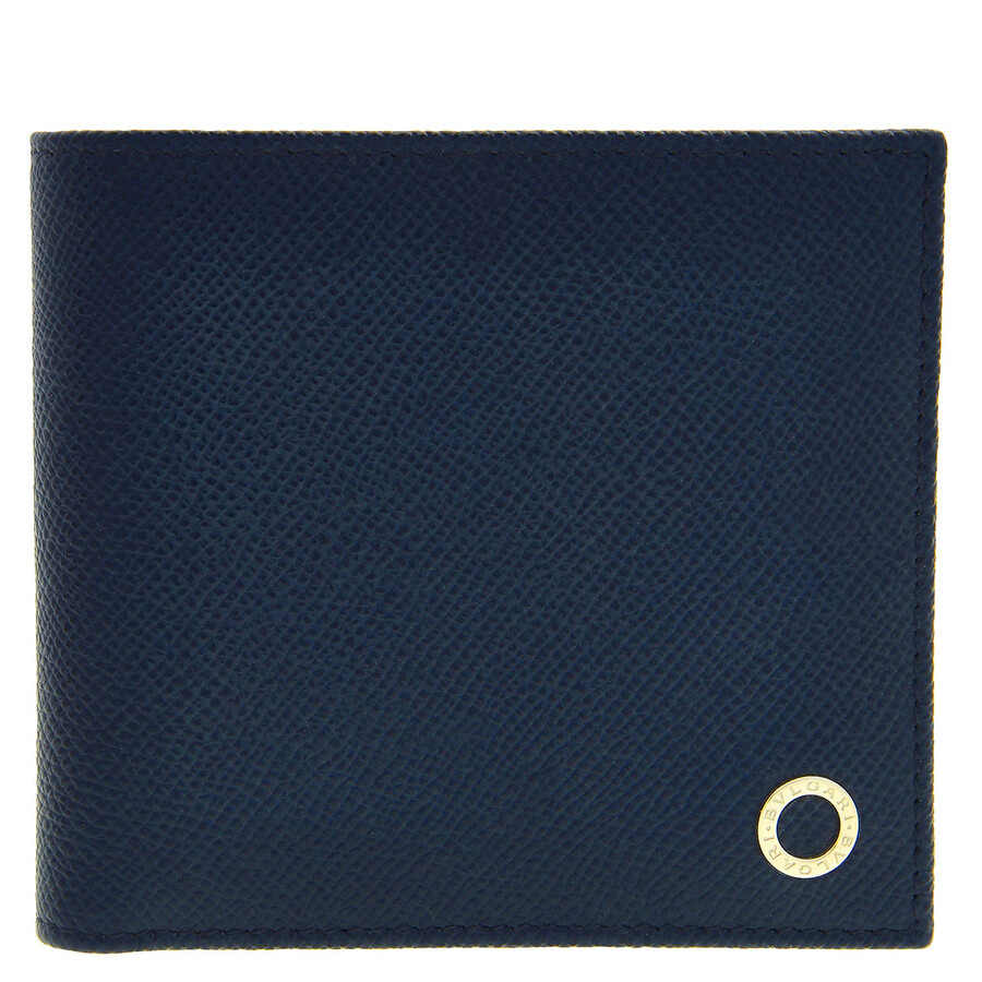 Bvlgari Blue Bifold Leather Compact Wallet - 1