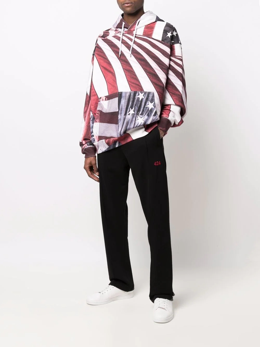 american flag-print oversized hoodie - 2