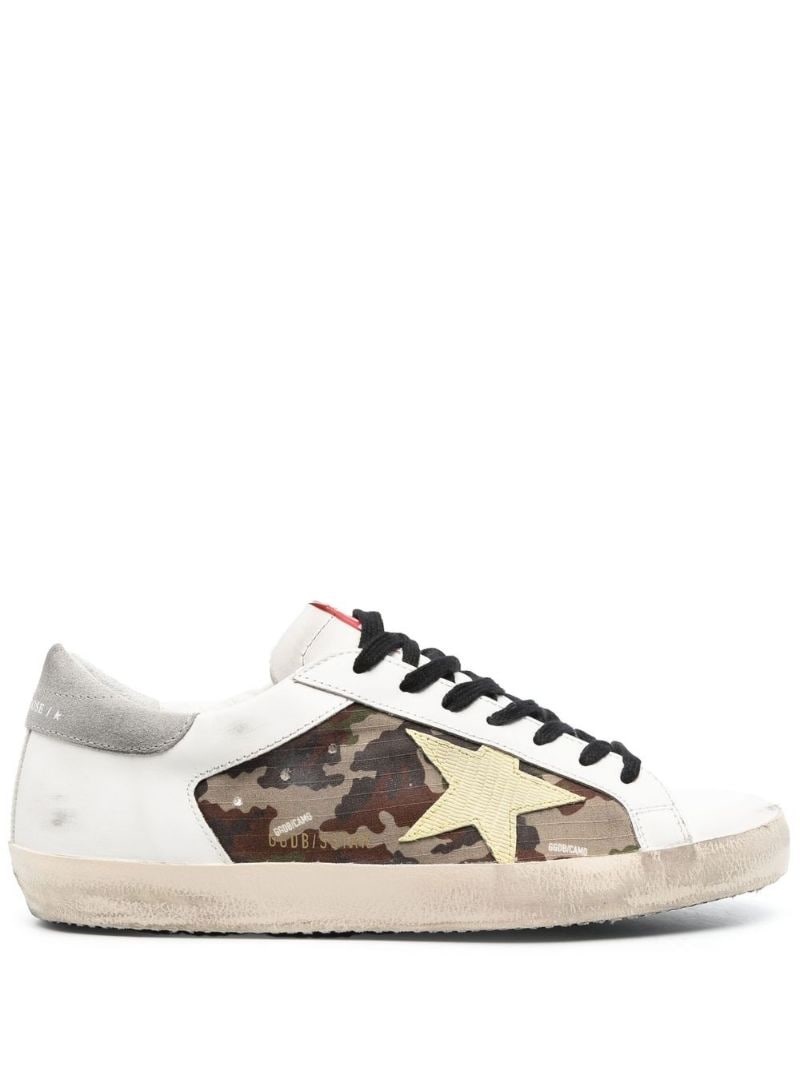 camouflage-panel star-patch sneakers - 1