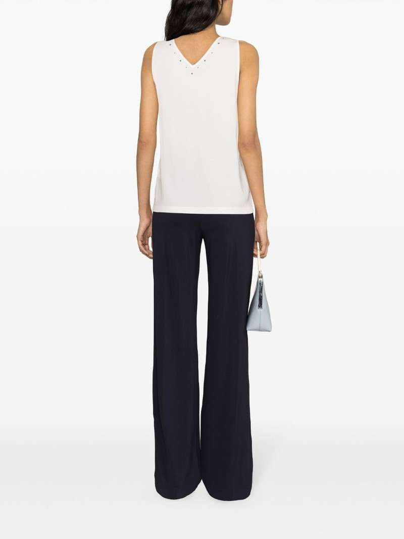 studed V-neck crepe blouse 4