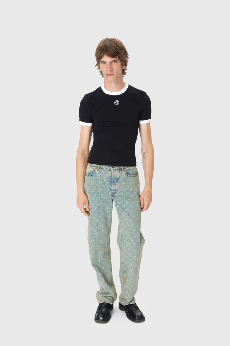 Marine Serre Moon Laser Denim Loose Jeans outlook