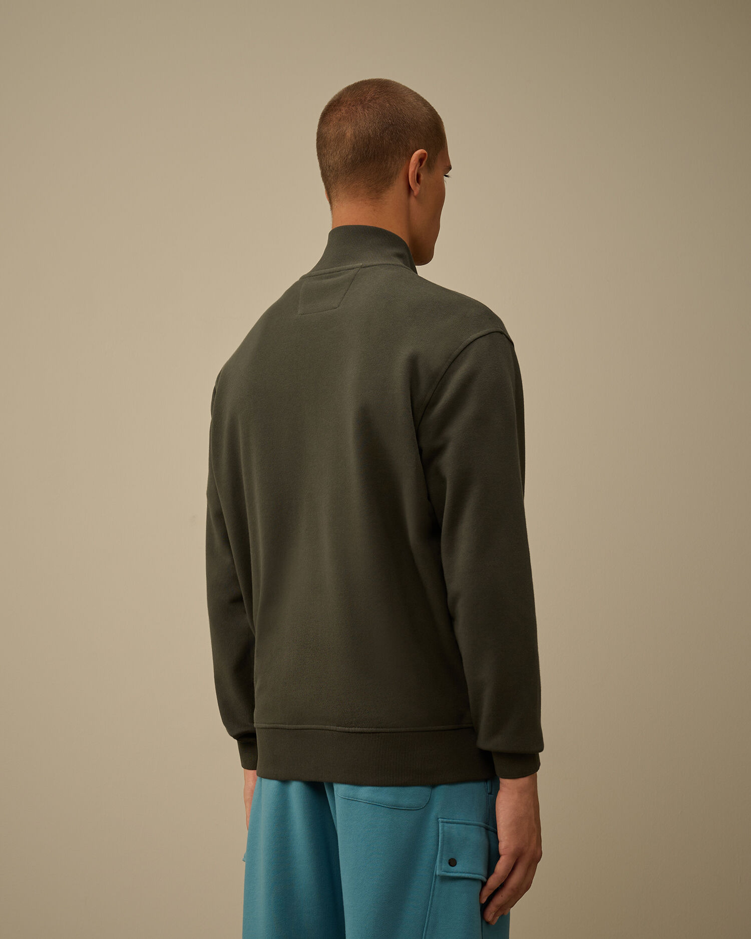 Diagonal Raised Fleece Full Zip Sweatshirt - 4