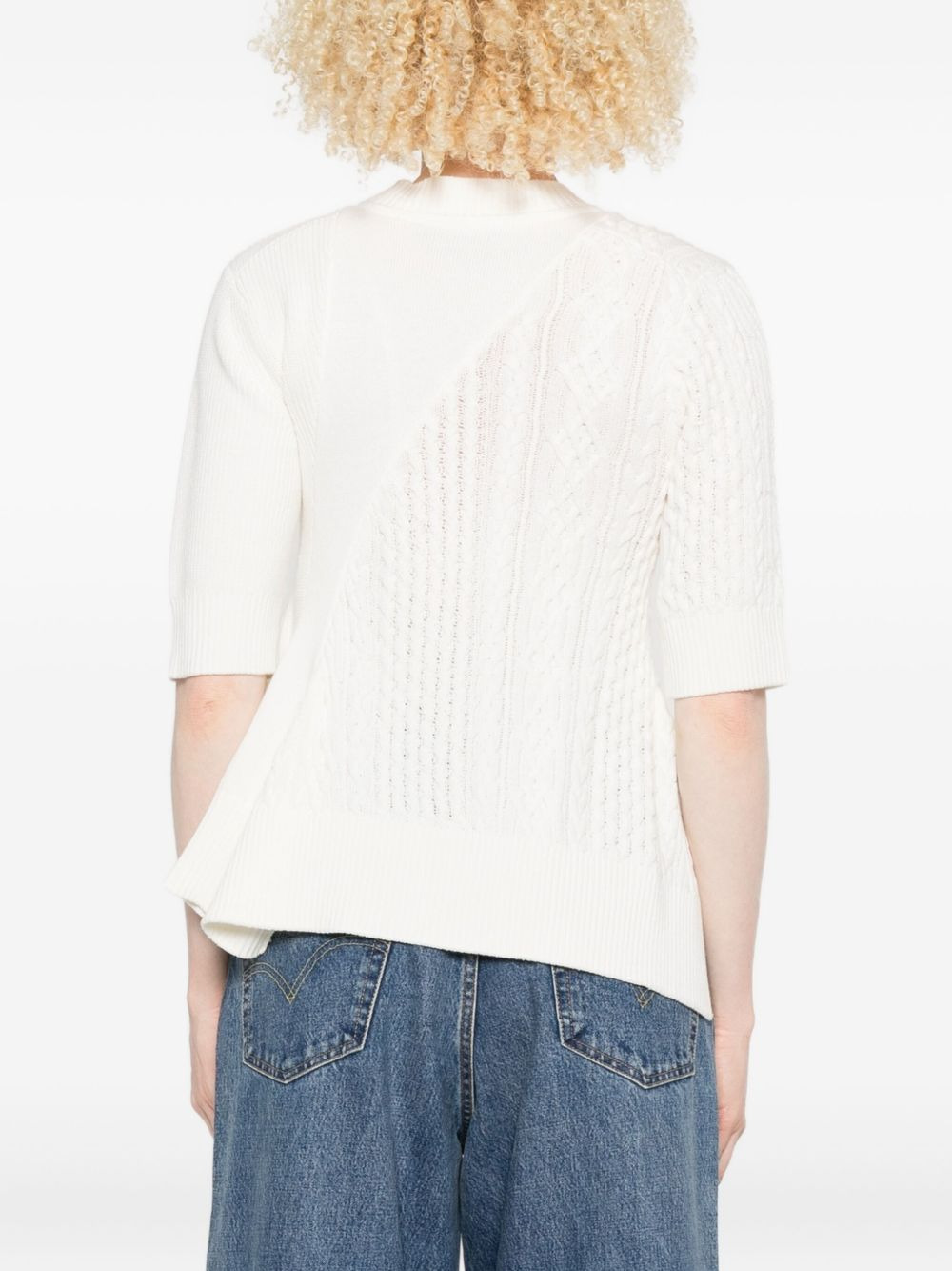 cable-knit flared top - 4