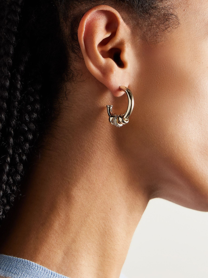 ROXANNE ASSOULIN The Slider gold-tone crystal hoop earrings Gold outlook