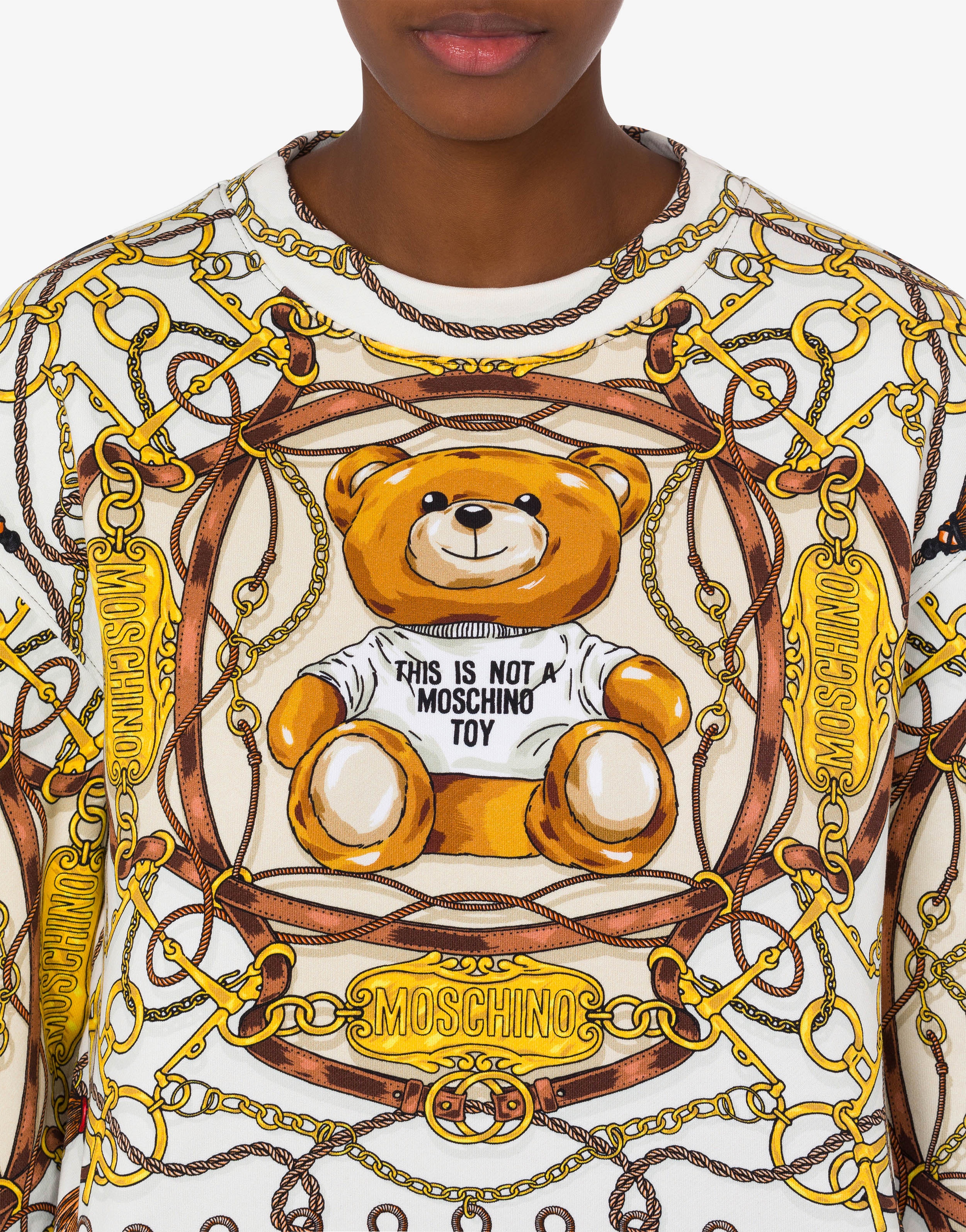 MILITARY TEDDY SCARF COTTON SWEATSHIRT - 4