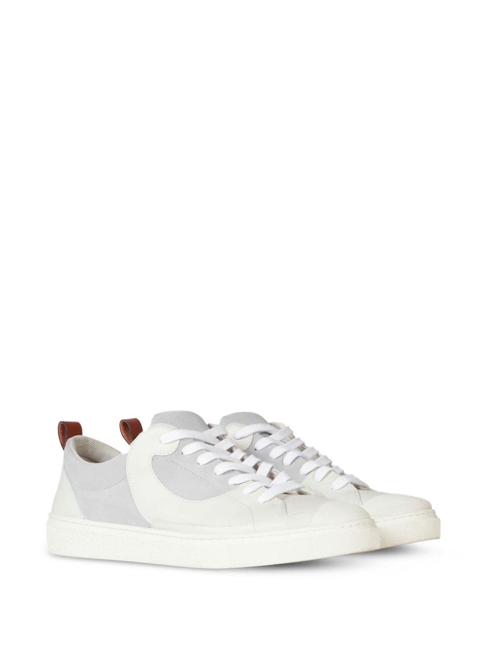 panelled leather sneakers - 2