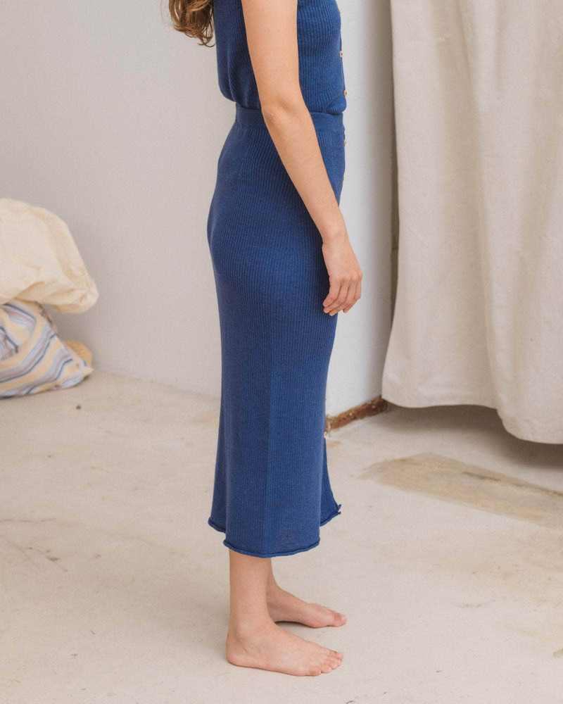 Drip Skirt - Linen Seacell Rib 3