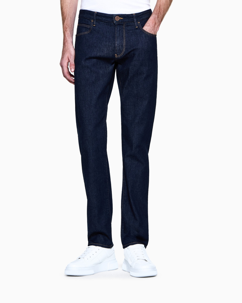 GIORGIO ARMANI Five-pocket, slim-fit, stretch cotton-denim trousers outlook