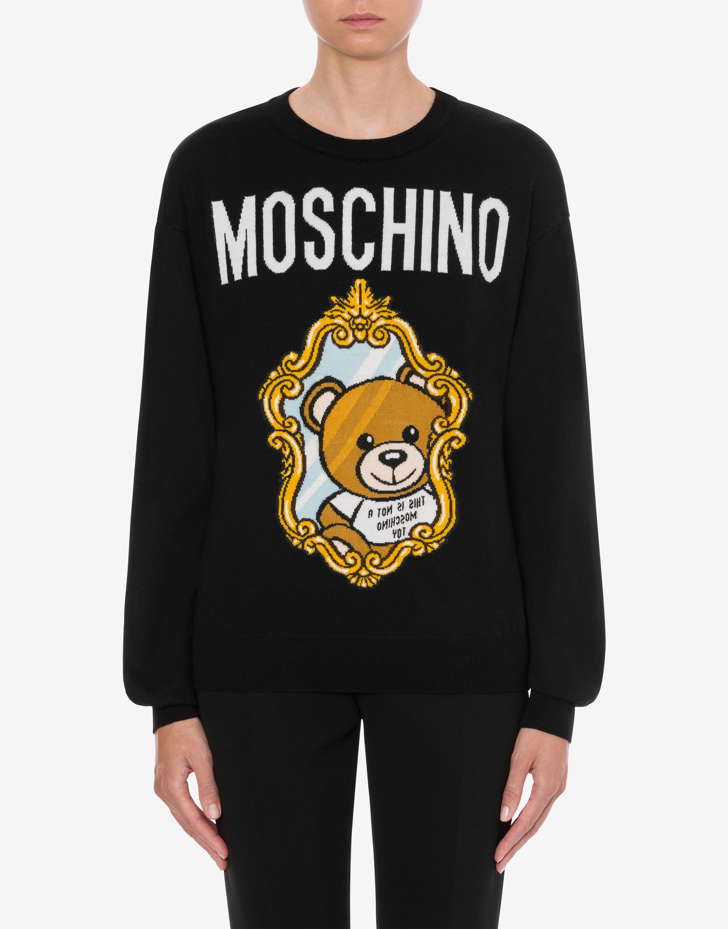 WOOL MIRROR TEDDY BEAR PULLOVER - 2