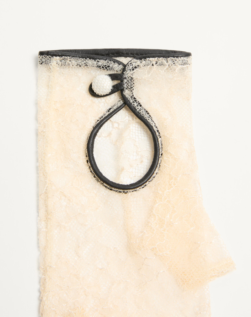 VLOGO SIGNATURE BIKER GLOVES IN LACE AND LEATHER 3