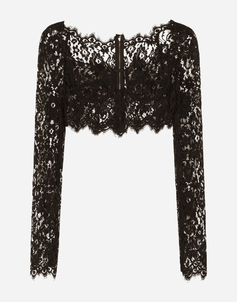 Long-sleeved lace corset top 1