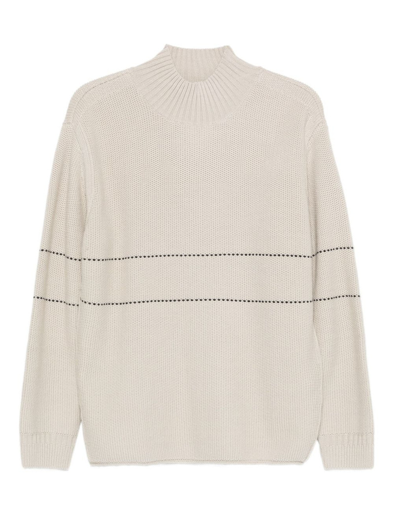 high-neck striped sweater 1