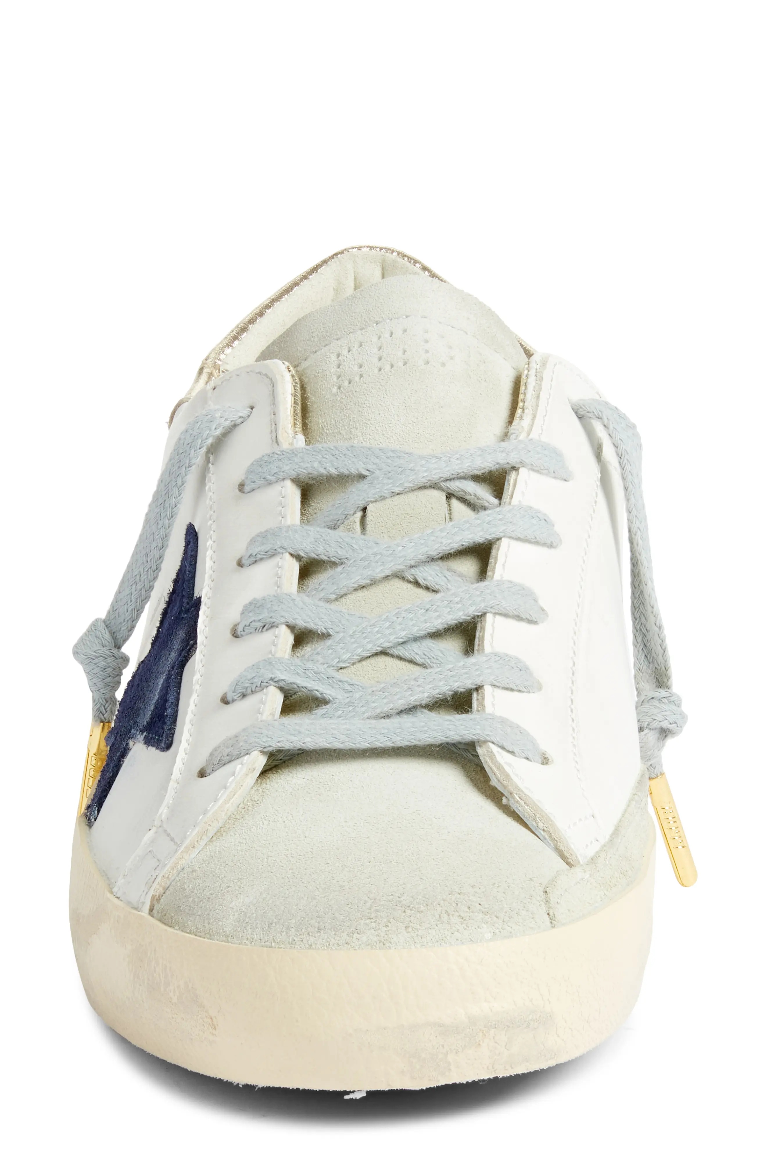 Super-Star Low Top Sneaker in White/Blue - 4