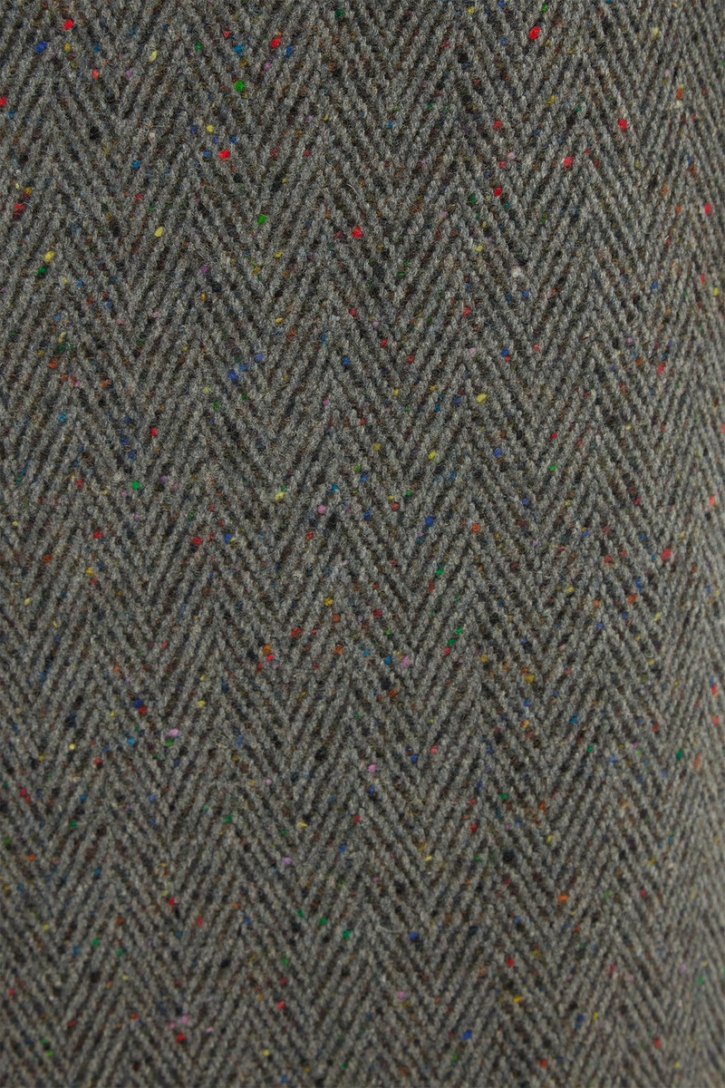 Mcaffrey Coat in Charcoal Multi Cashmere Wool Herringbone 9