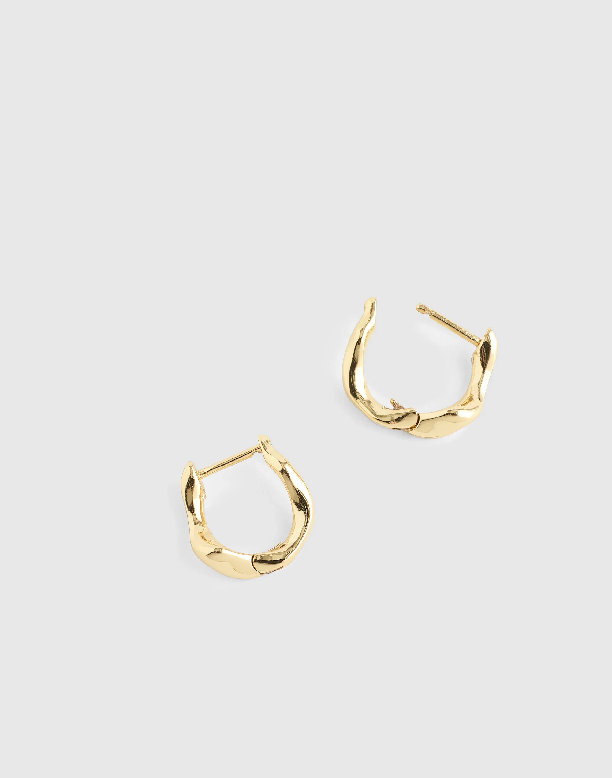 Sculptural Twisted Huggie Hoop Earrings - 1