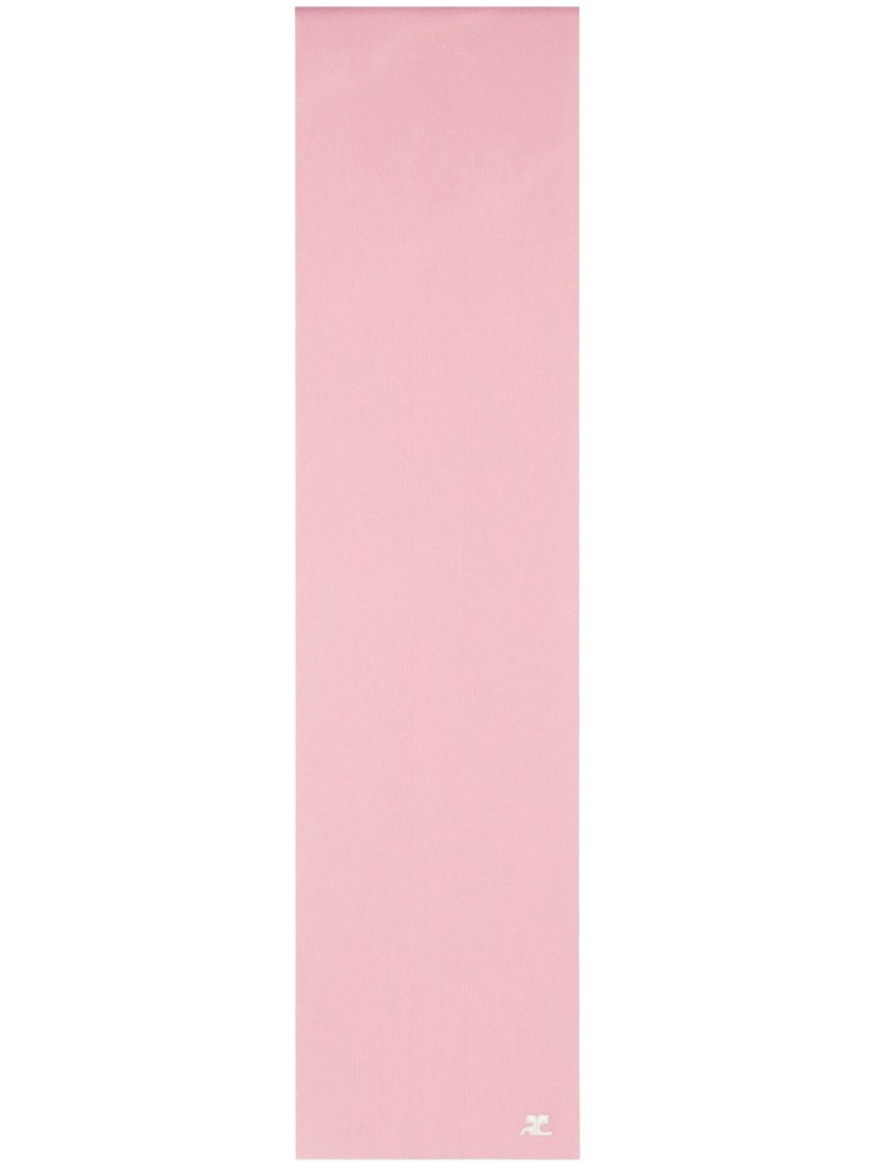 logo-embroidered knitted scarf 1