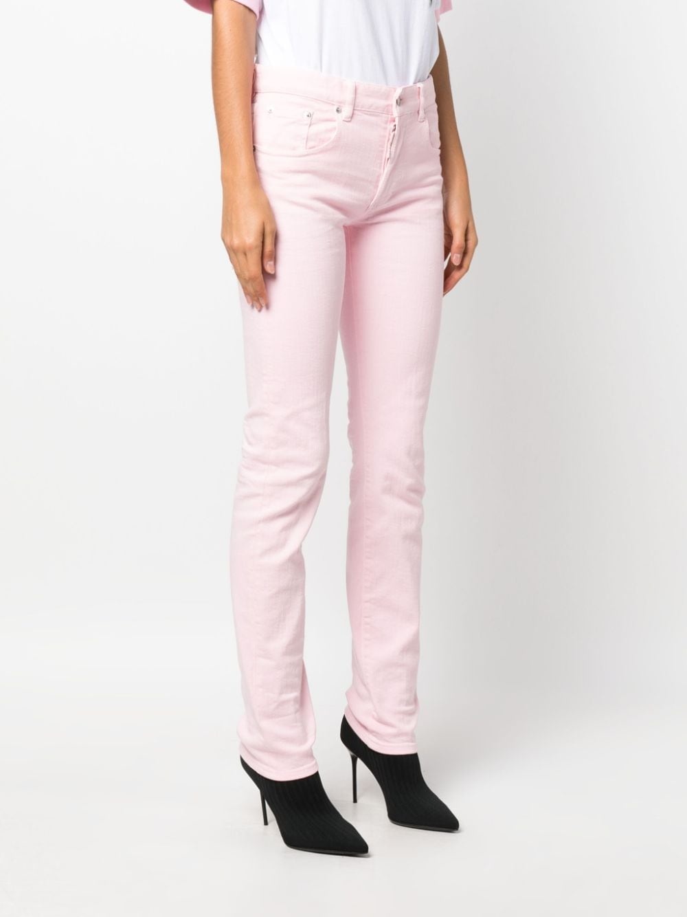 logo-patch straight-leg jeans - 3