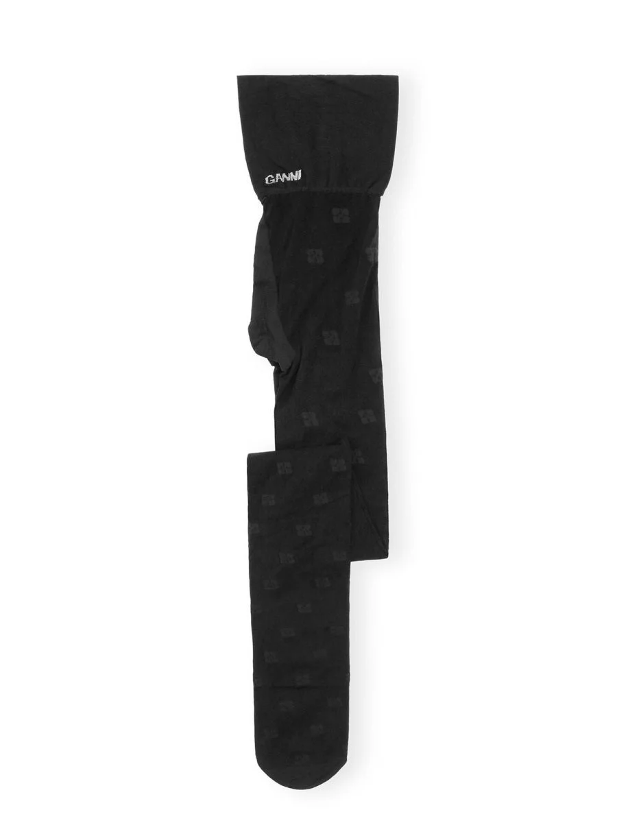 Ganni Women Calze In Pizzo Con Logo Farfalla - 1