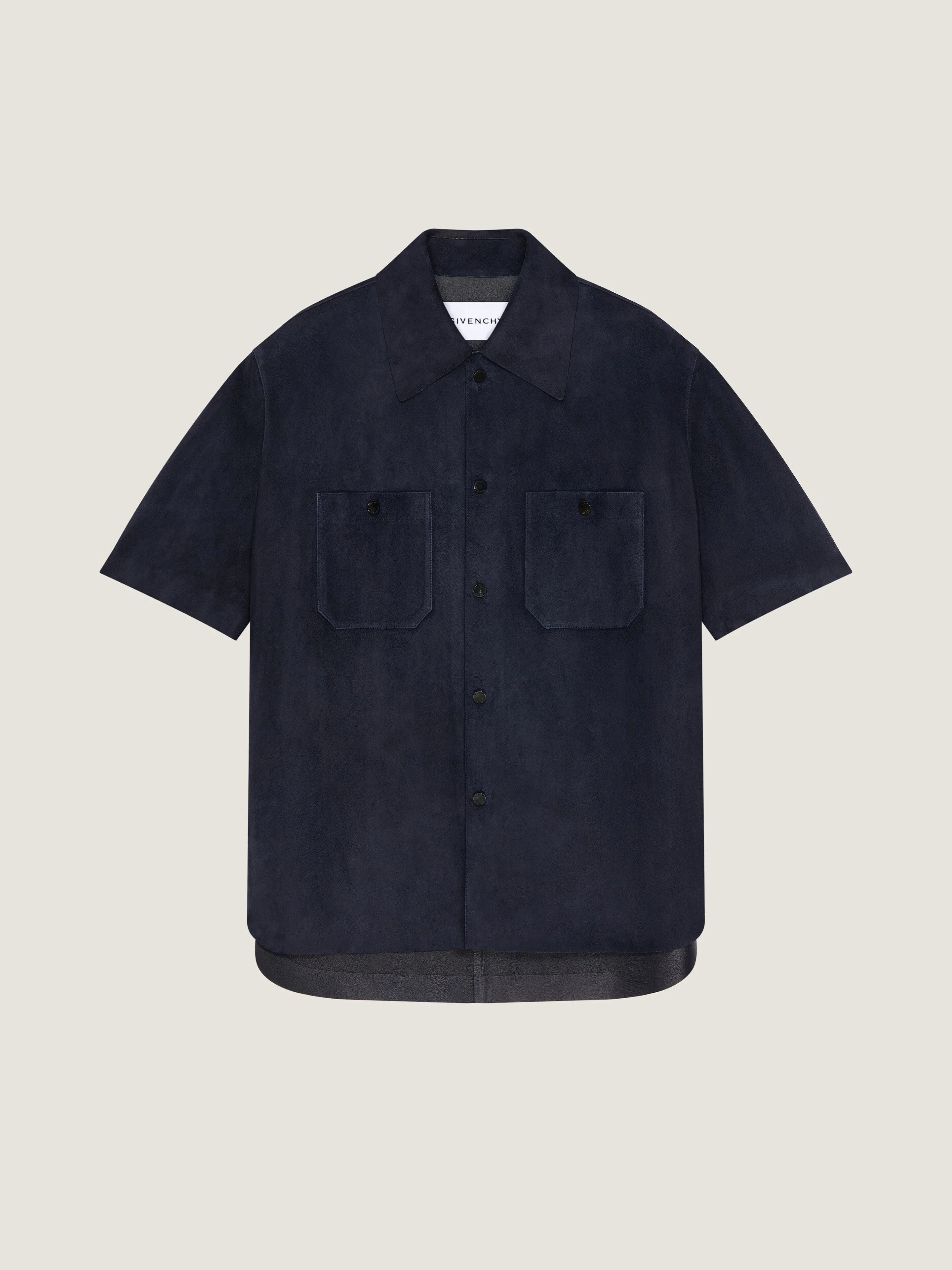 COUTURE SEAM OVERSHIRT IN SUEDE - 1