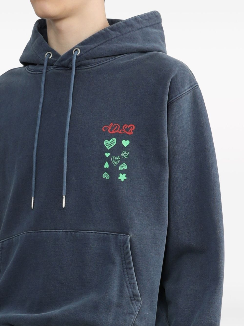 logo-embroidered cotton hoodie - 5