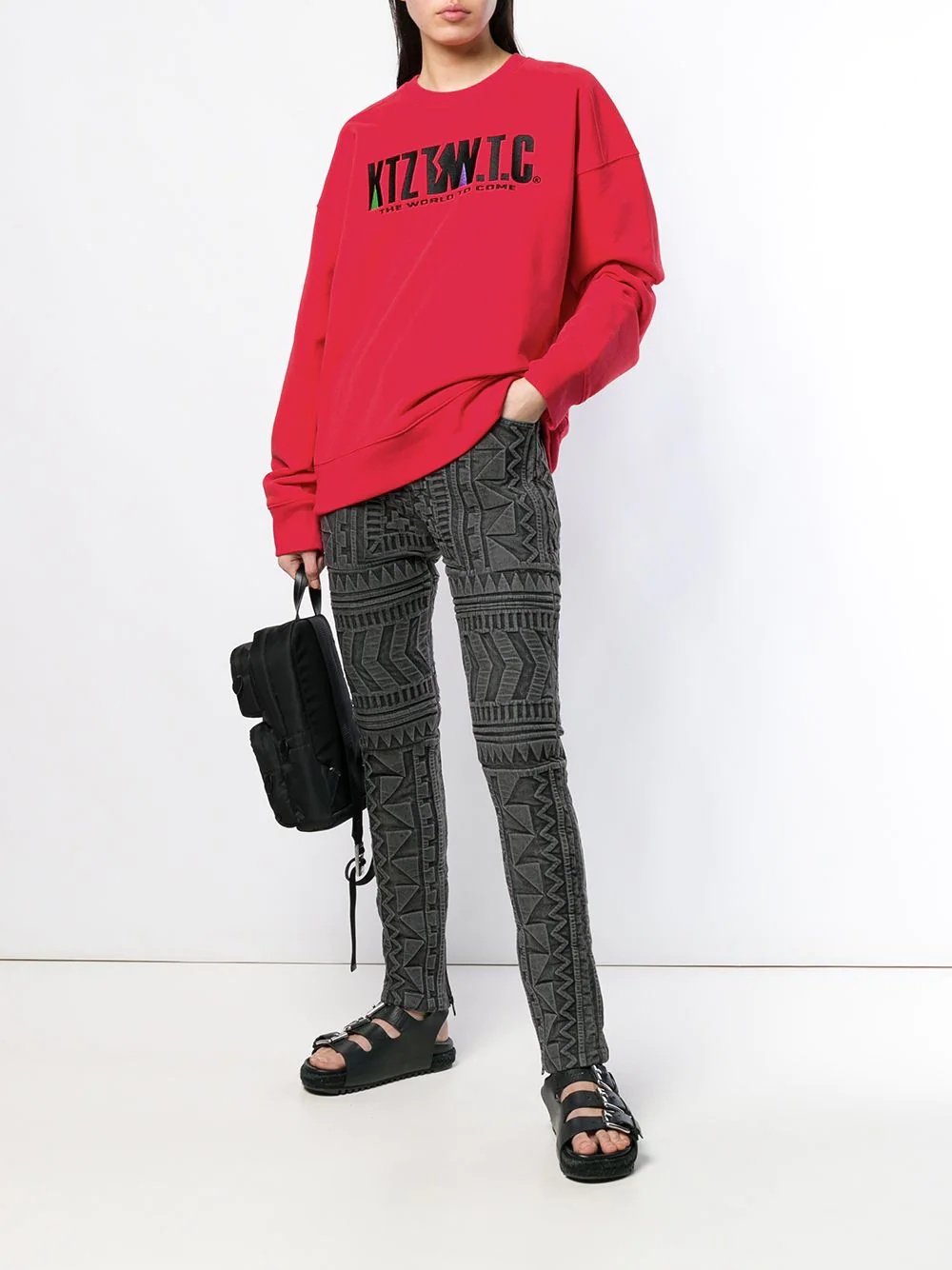 mountain letter embroidered sweatshirt - 3