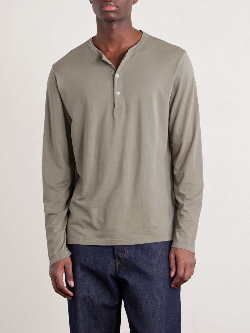 Garment-Dyed Lyocell and Cotton-Blend Jersey Henley Shirt 3