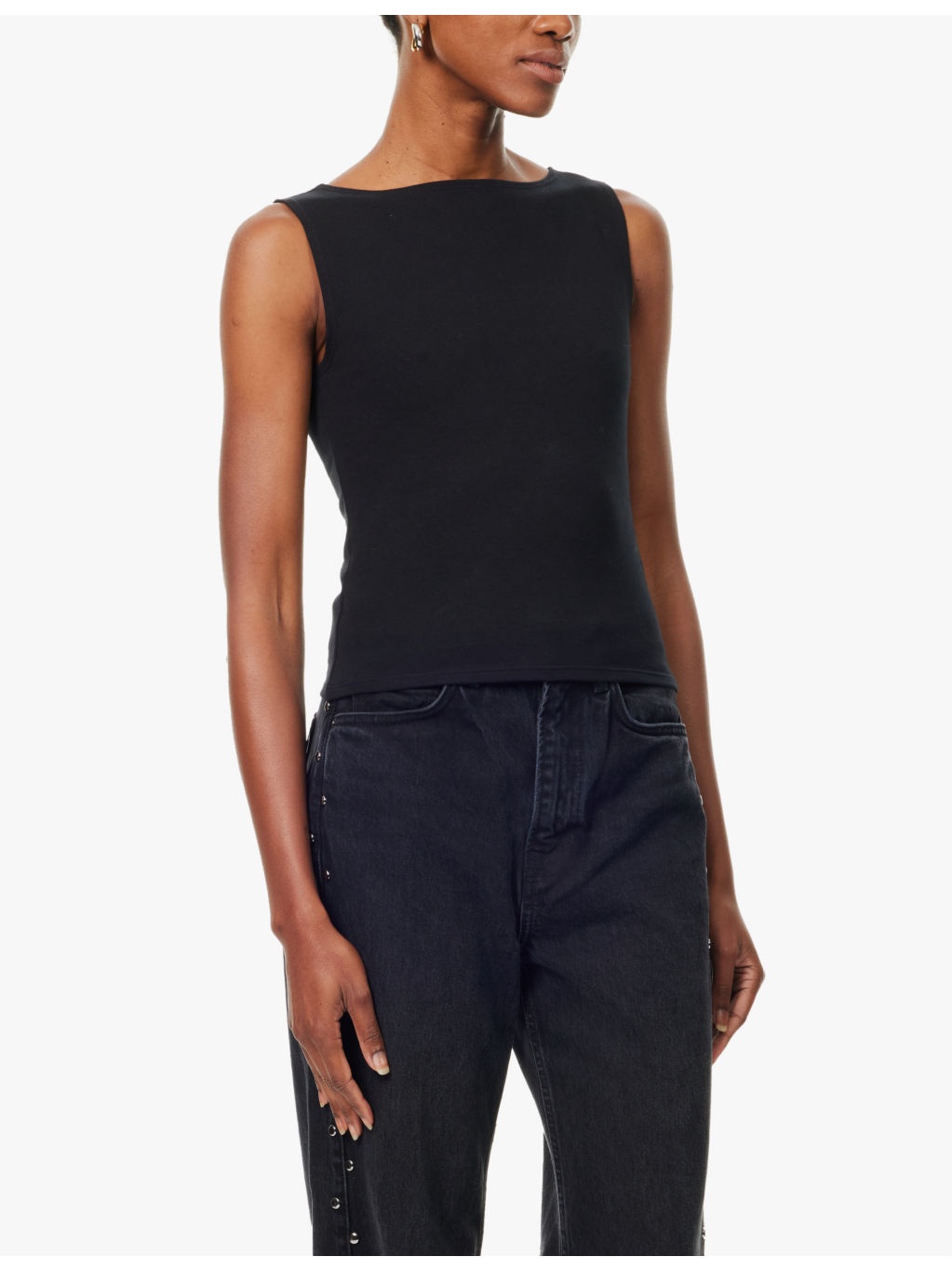 Dusk boat-neckline organic-cotton blend top - 3
