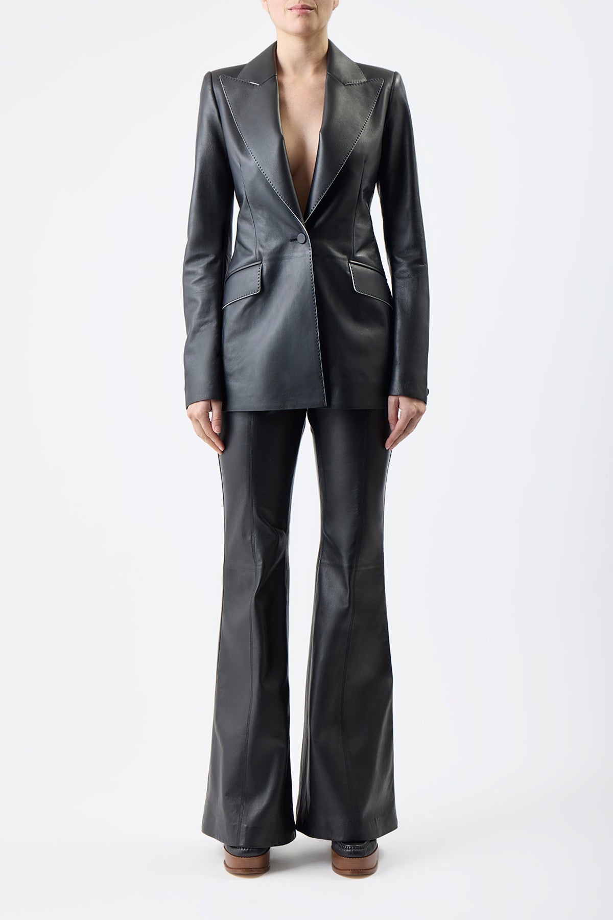 Rhein Pant in Black Leather - 3