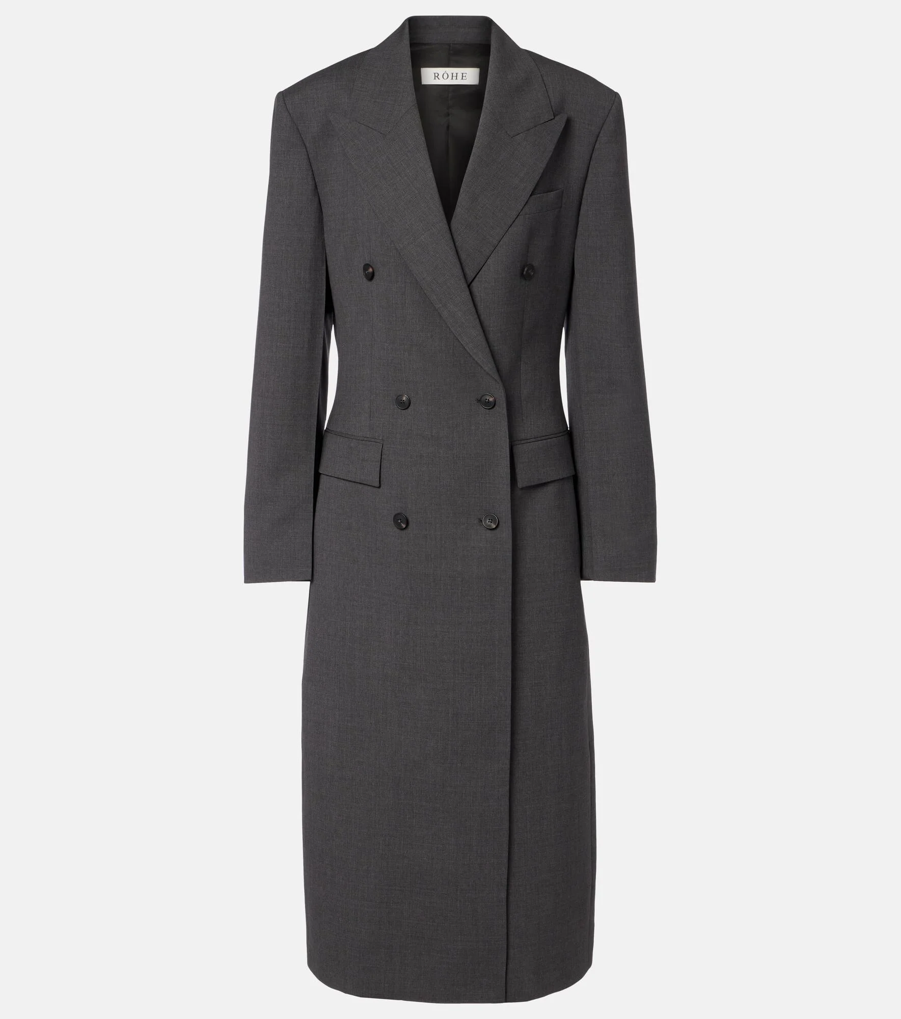 Double-breasted virgin wool coat - 1