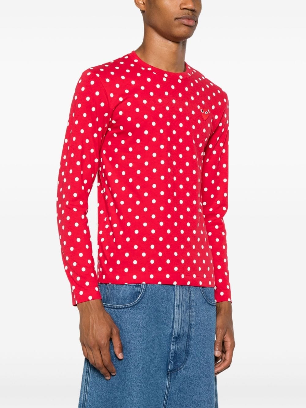 polka-dot cotton T-shirt - 4