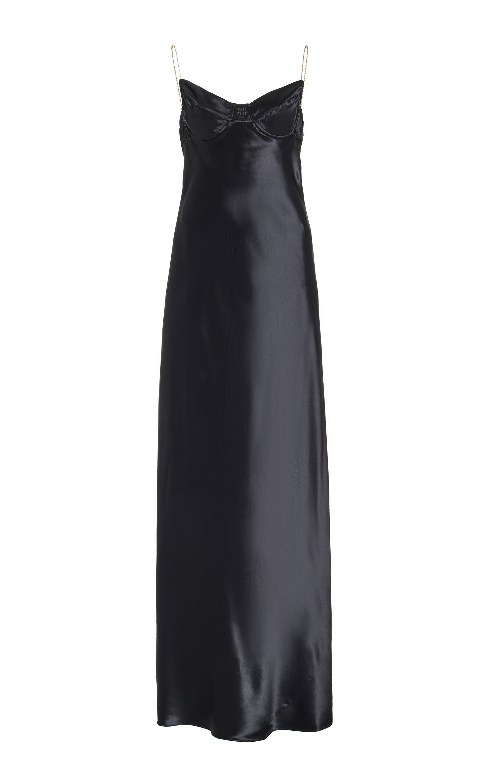 Miu Miu Satin Bustier Maxi Dress black | modaoperandi