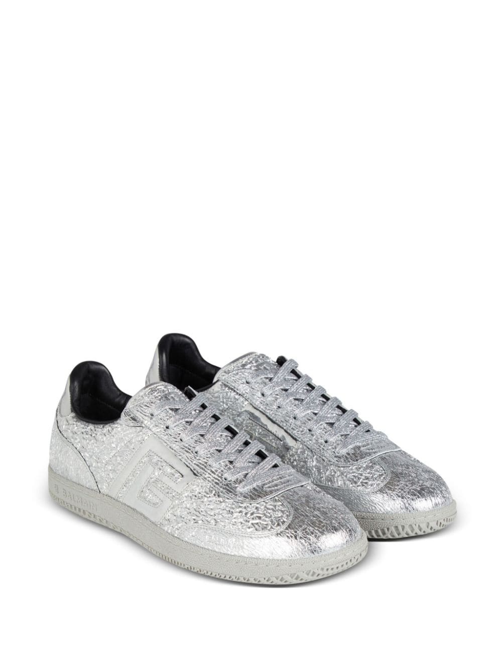 Swan metallic-leather sneakers - 2