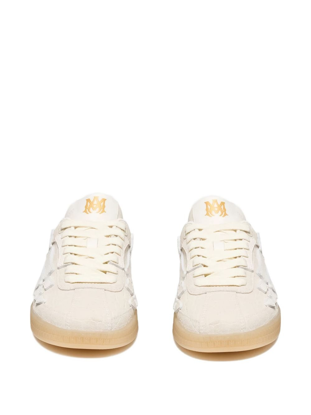 croc-debossed leather sneakers - 4