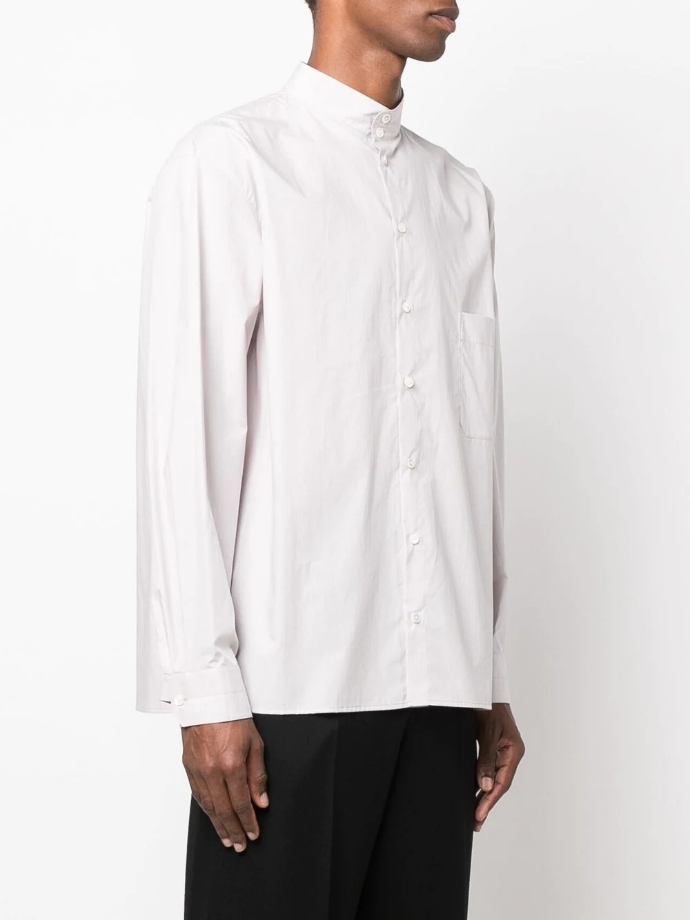 band-collar cotton shirt - 3