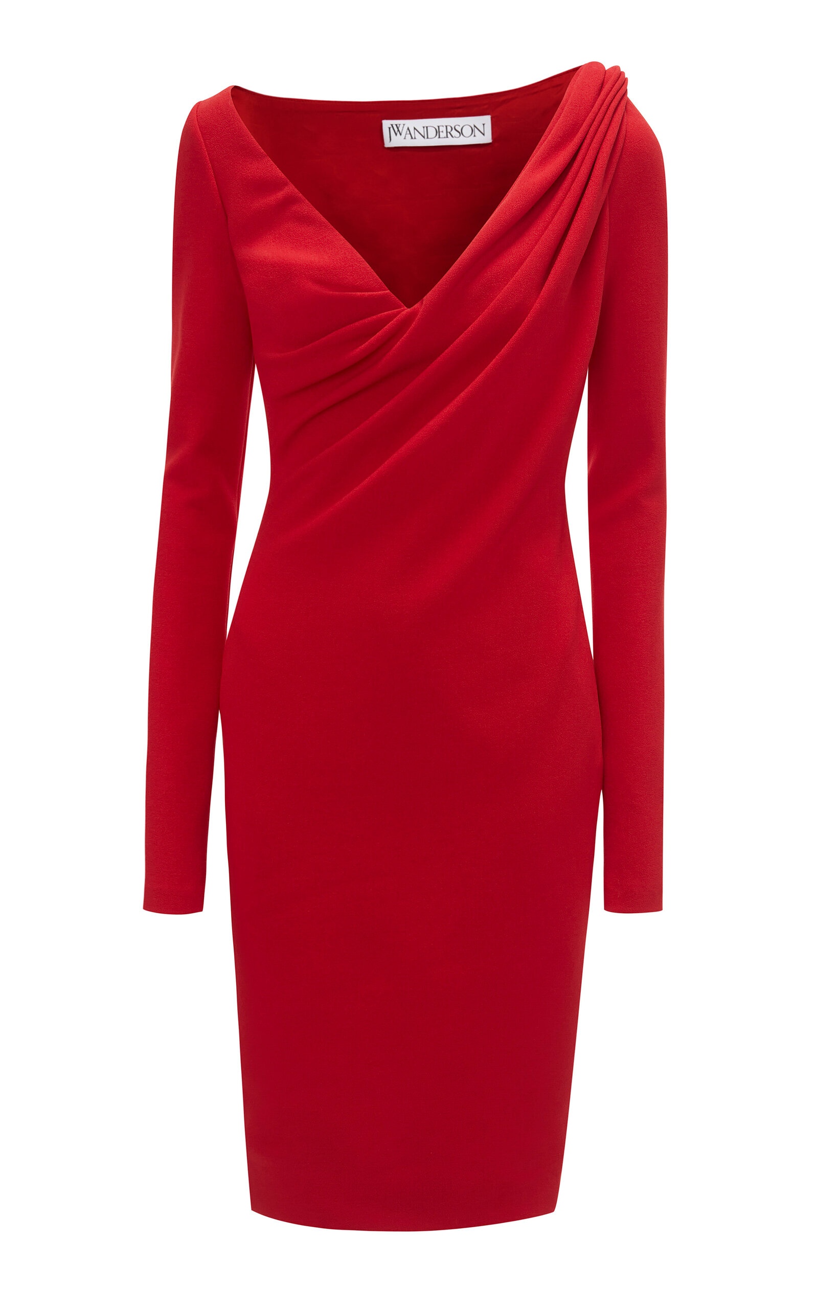 ワンピース JW ANDERSON Woman Dress Red DR0446PG1573 417 JW Anderson Draped Crepe Midi Dress red | modaoperandi