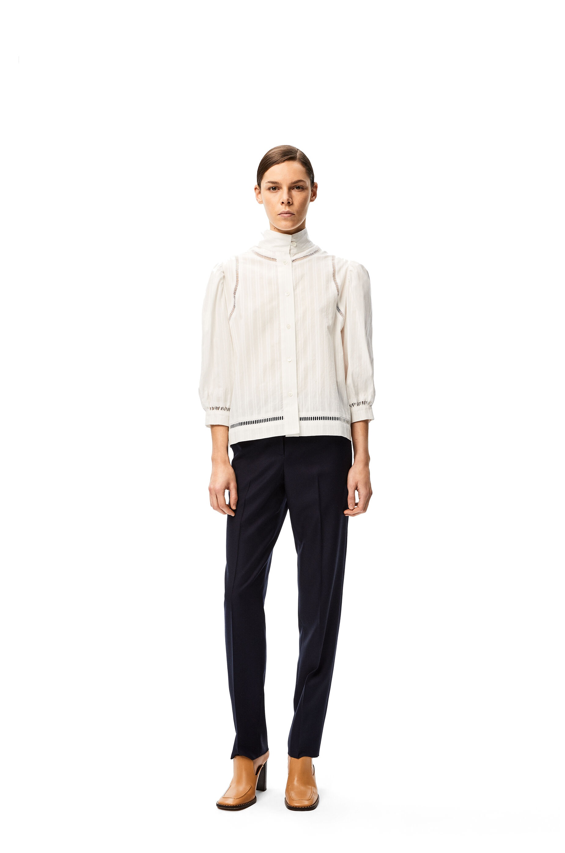 Cropped tapered trousers in wool - 2